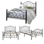 Lotti metal bed frame with a free slatted base, available in multiple sizes and colors - Black 180x200 cm