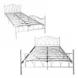 Lotti metal bed frame with a free slatted base, available in multiple sizes and colors - White 180x200 cm
