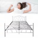 Lotti metal bed frame with a free slatted base, available in multiple sizes and colors - White 180x200 cm