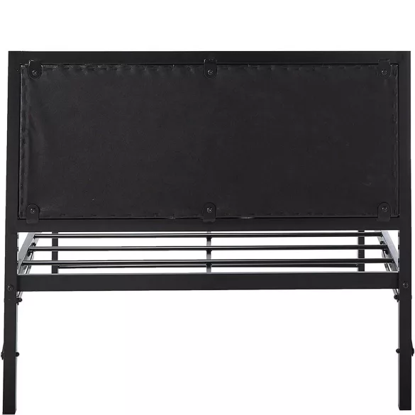 Hanna metal bed frame with a free slatted base, available in multiple sizes and colors - Black 90x200 cm - black