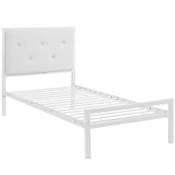   Hanna metal bed frame with a free slatted base, available in multiple sizes and colors - White 90x200 cm - white