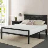 Hanna metal bed frame with a free slatted base, available in multiple sizes and colors - Black 160x200 cm - black