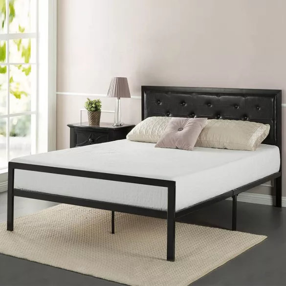 Hanna metal bed frame with a free slatted base, available in multiple sizes and colors - Black 160x200 cm - black