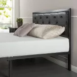Hanna metal bed frame with a free slatted base, available in multiple sizes and colors - Black 160x200 cm - black