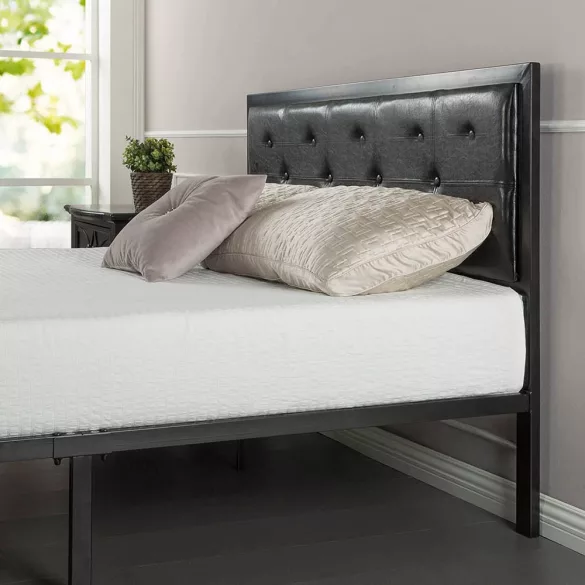 Hanna metal bed frame with a free slatted base, available in multiple sizes and colors - Black 160x200 cm - black