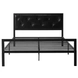 Hanna metal bed frame with a free slatted base, available in multiple sizes and colors - Black 160x200 cm - black