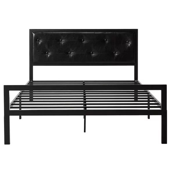 Hanna metal bed frame with a free slatted base, available in multiple sizes and colors - Black 180x200 cm - black