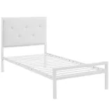 Hanna metal bed frame with a free slatted base, available in multiple sizes and colors - White 180x200 cm - White