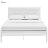 Hanna metal bed frame with a free slatted base, available in multiple sizes and colors - White 180x200 cm - White
