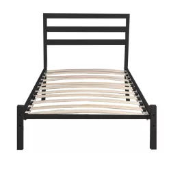  Bella metal bed frame with a free slatted base, available in multiple sizes and colors - Black 90x200 cm - black
