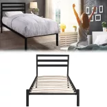 Bella metal bed frame with a free slatted base, available in multiple sizes and colors - Black 90x200 cm - black