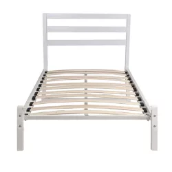   Bella metal bed frame with a free slatted base, available in multiple sizes and colors - White 90x200 cm - white