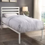 Bella metal bed frame with a free slatted base, available in multiple sizes and colors - White 90x200 cm - white