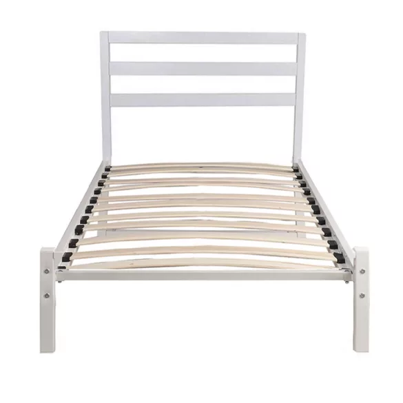 Bella metal bed frame with a free slatted base, available in multiple sizes and colors - White 90x200 cm - white