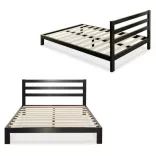 Bella metal bed frame with a free slatted base, available in multiple sizes and colors - Black 160x200 cm - black