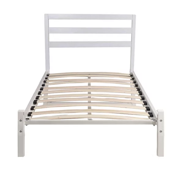 Bella metal bed frame with a free slatted base, available in multiple sizes and colors - White 160x200 cm - White