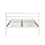 Bella metal bed frame with a free slatted base, available in multiple sizes and colors - White 160x200 cm - White