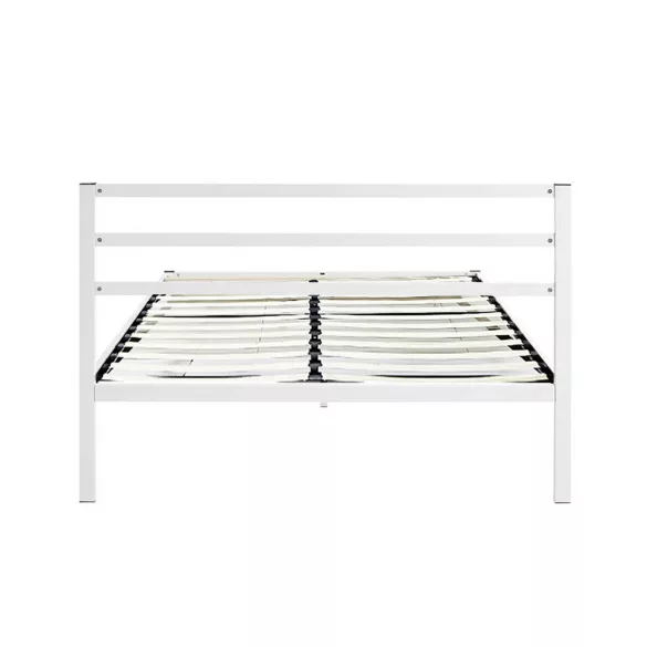 Bella metal bed frame with a free slatted base, available in multiple sizes and colors - White 160x200 cm - White