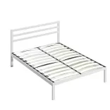 Bella metal bed frame with a free slatted base, available in multiple sizes and colors - White 160x200 cm - White