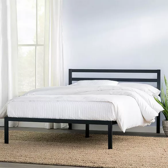 Bella metal bed frame with a free slatted base, available in multiple sizes and colors - Black 180x200 cm - black