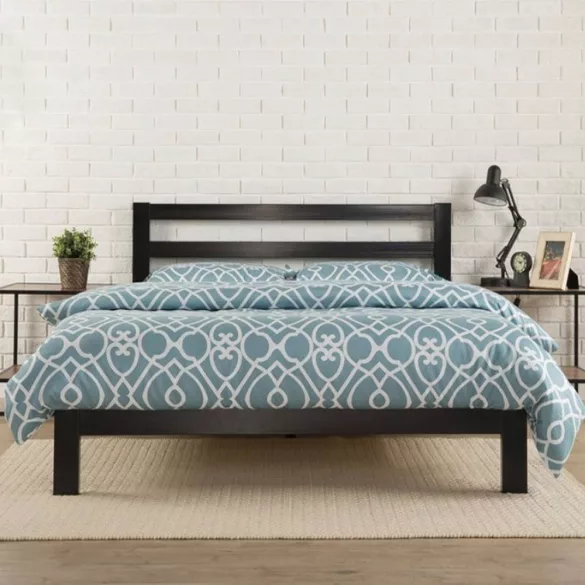 Bella metal bed frame with a free slatted base, available in multiple sizes and colors - Black 180x200 cm - black