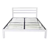 Bella metal bed frame with a free slatted base, available in multiple sizes and colors - White 180x200 cm - White
