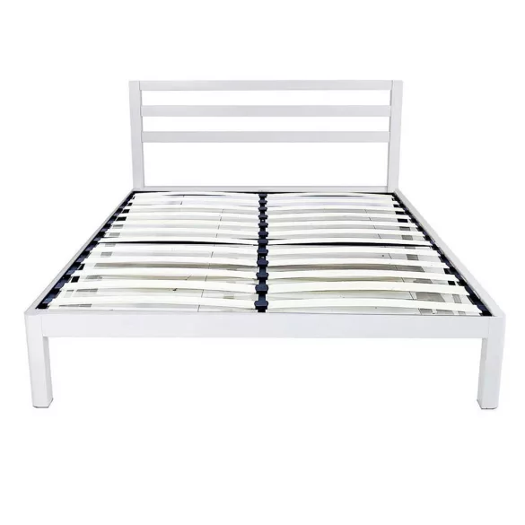 Bella metal bed frame with a free slatted base, available in multiple sizes and colors - White 180x200 cm - White