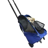 2-in-1 Pullable Pet Carrier, Multiple Colors - Blue