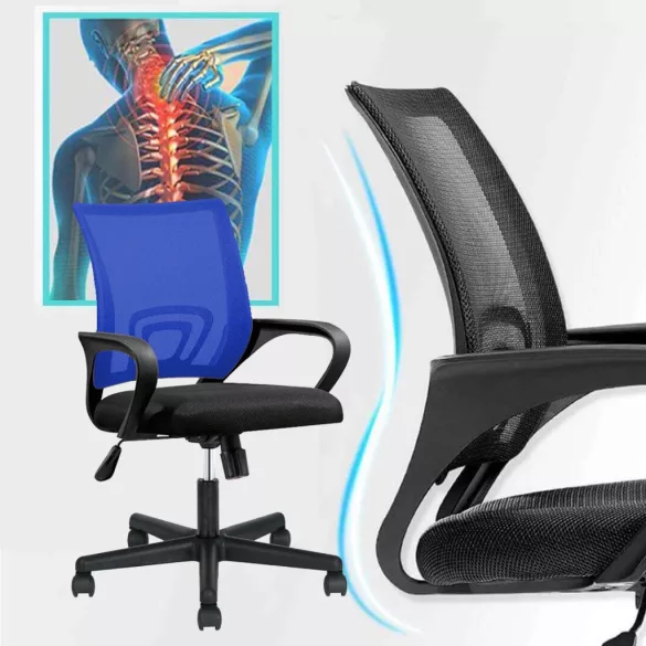 Armrest Office Swivel Chair in Multiple Colors - Black