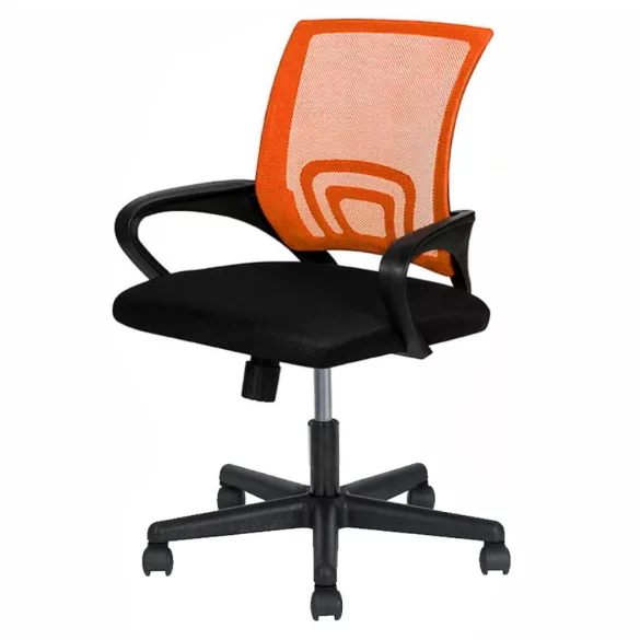 Armrest Office Swivel Chair in Multiple Colors - Orange