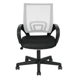 Armrest Office Swivel Chair in Multiple Colors - White