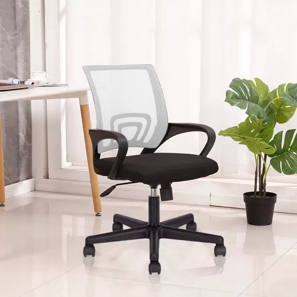 Armrest Office Swivel Chair in Multiple Colors - White