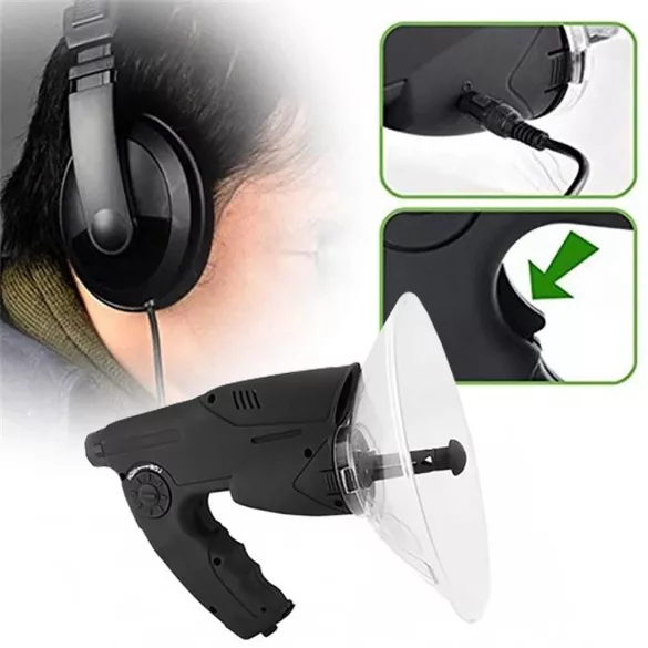 Directional Parabolic Microphone with Headphones