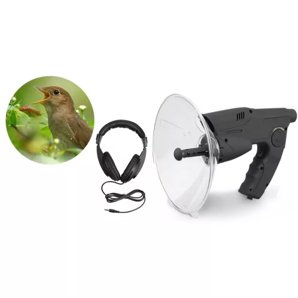 Directional Parabolic Microphone with Headphones