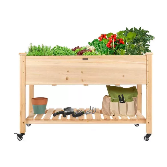 Rolling Wooden Planter
