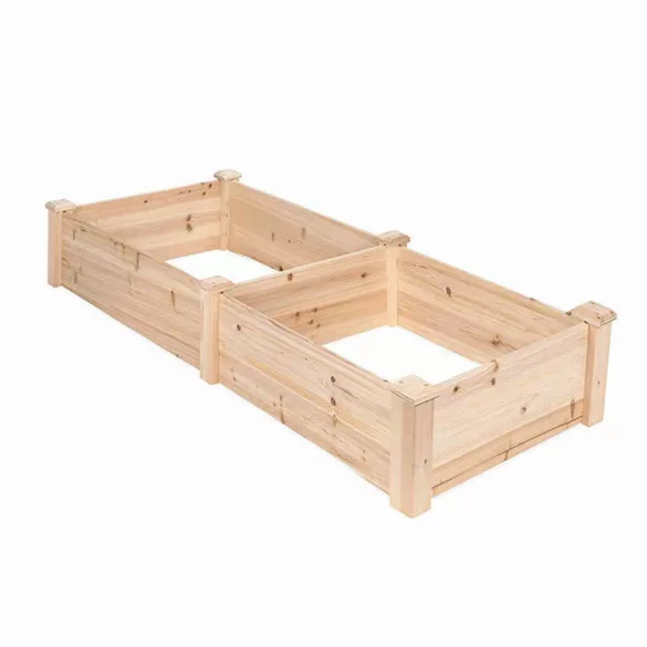 Two-Compartment Wooden Seedling Planter