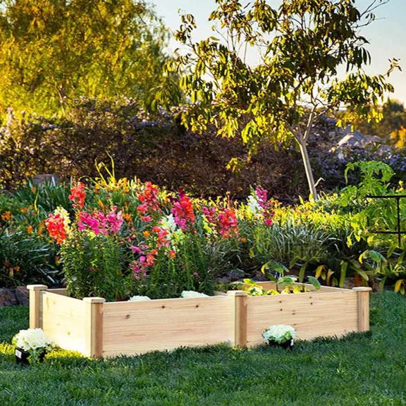 Two-Compartment Wooden Seedling Planter