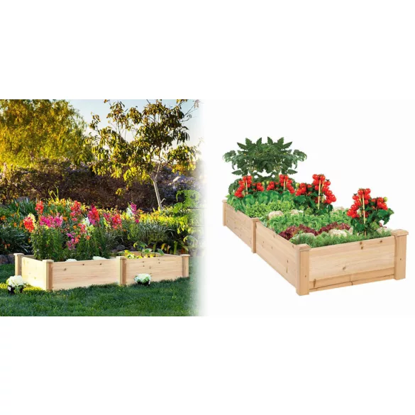 Two-Compartment Wooden Seedling Planter