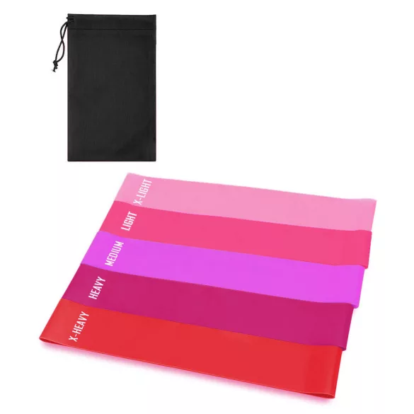 5-piece resistance band set, various types - pink
