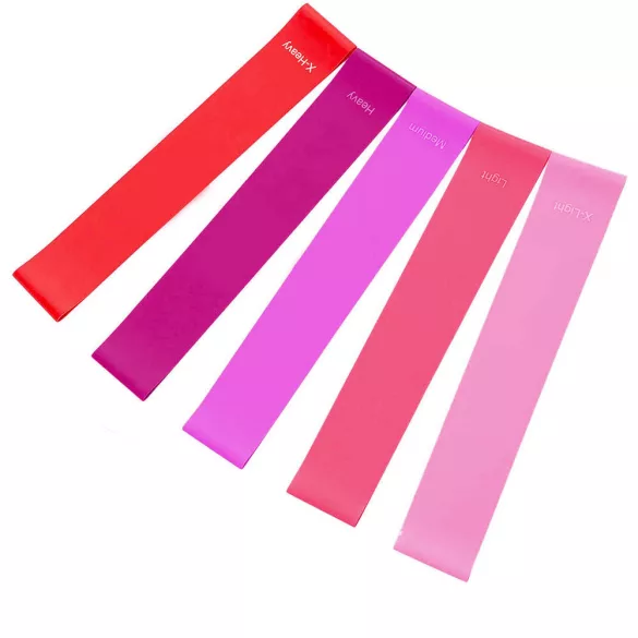 5-piece resistance band set, various types - pink