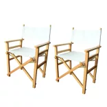 Director's Chair Set of 2, Multiple Colors - White
