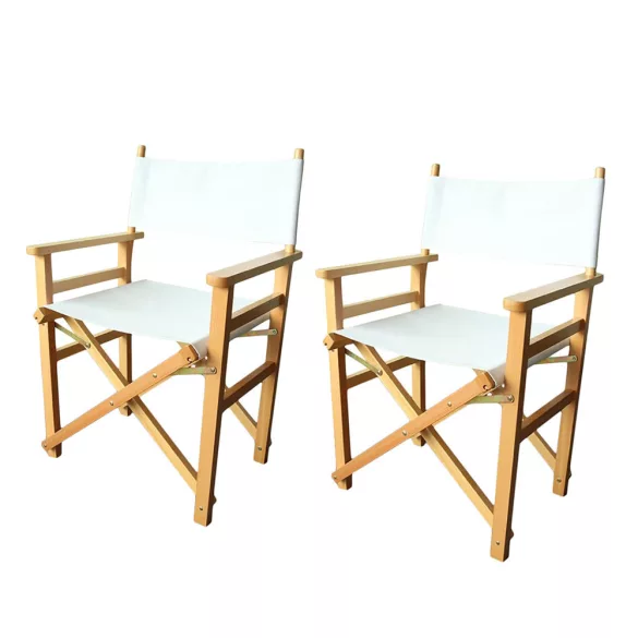 Director's Chair Set of 2, Multiple Colors - White