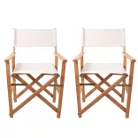 Director's Chair Set of 2, Multiple Colors - White