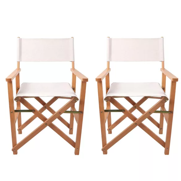 Director's Chair Set of 2, Multiple Colors - White