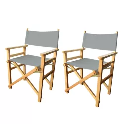 Director's Chair Set of 2, Multiple Colors - Grey