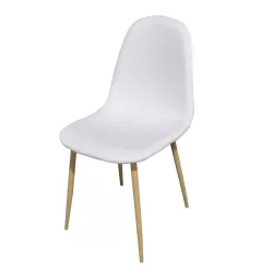   4 pcs fabric-covered chair set, available in multiple colors - white