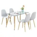4 pcs fabric-covered chair set, available in multiple colors - white