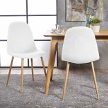 4 pcs fabric-covered chair set, available in multiple colors - white