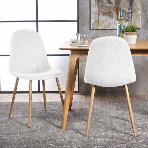 4 pcs fabric-covered chair set, available in multiple colors - white