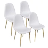 4 pcs fabric-covered chair set, available in multiple colors - white